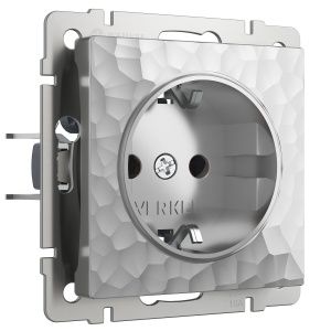 Розетка с заземлением (hammer серебряный) Werkel W1271006