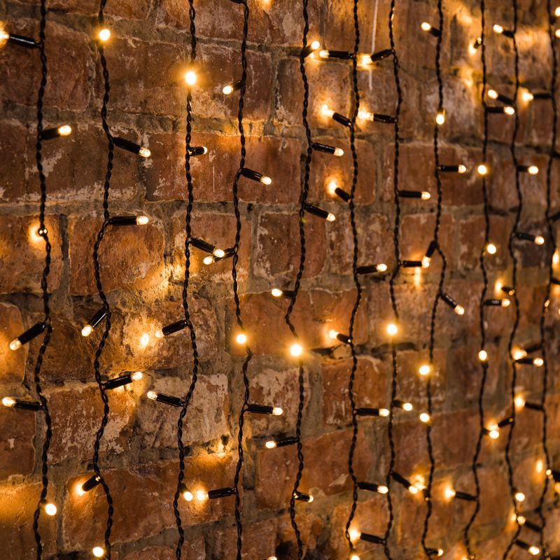 Гирлянда светодиодная Занавес 2х3м 600 LED ТЕПЛЫЙ БЕЛЫЙ черный ПВХ IP65 постоянное свечение 230В нужен блок 303-500 235-146