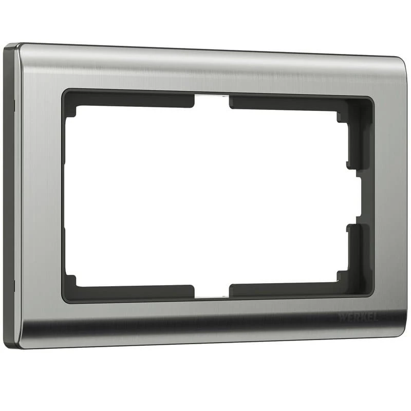 Рамка для двойной розетки Metallic (глянцевый никель) Werkel