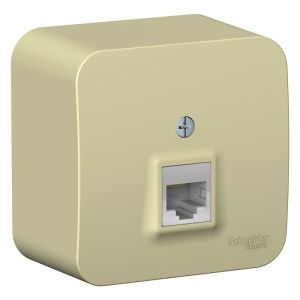 Розетка компьютерная 1-м ОП Blanca RJ45 кат.5E с изолир. пластиной беж. SE BLNIA045007 1272640
