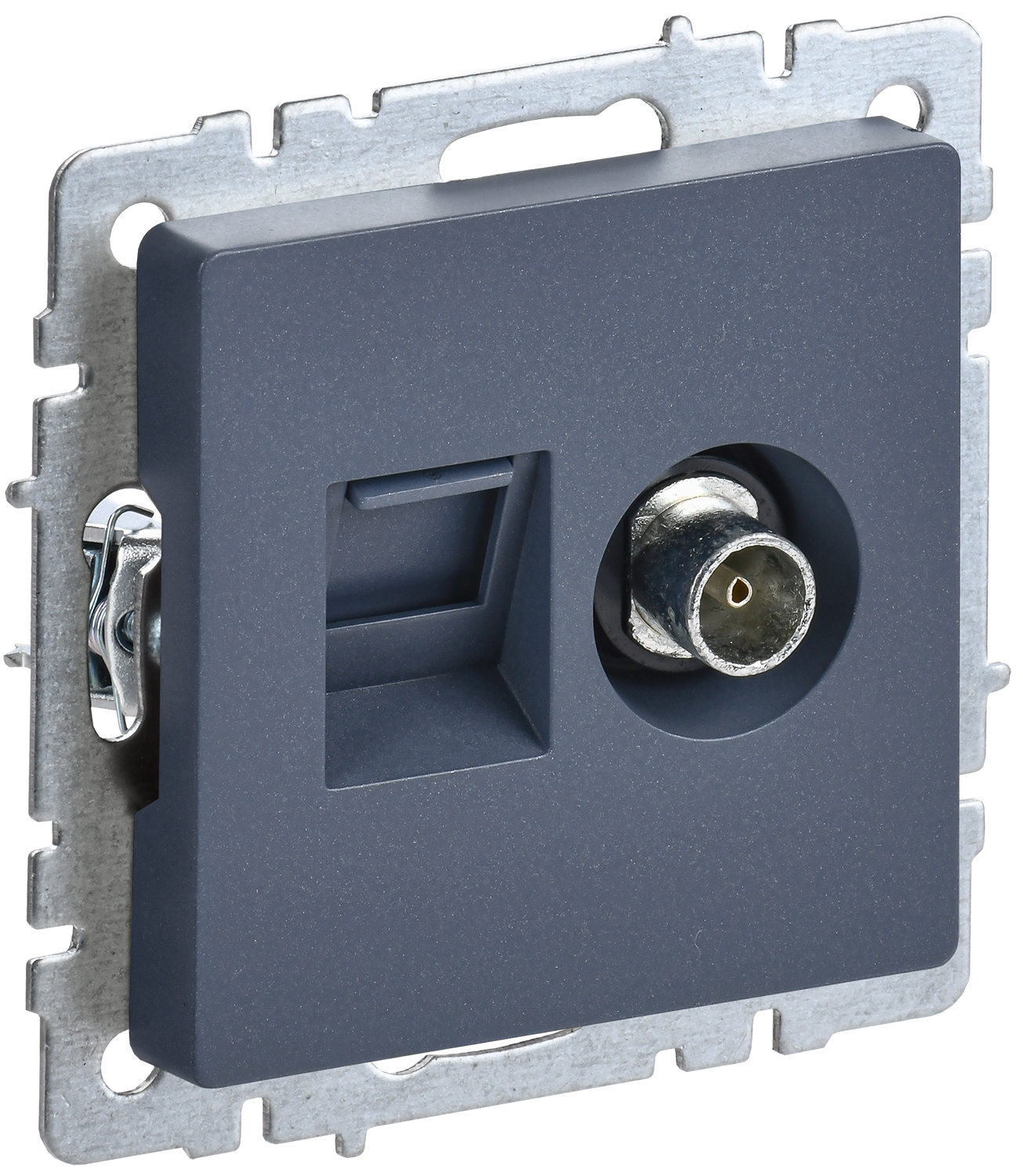 BRITE Розетка двойная TV+RJ45 кат.5E РТВ/РК12-БрМ маренго IEK