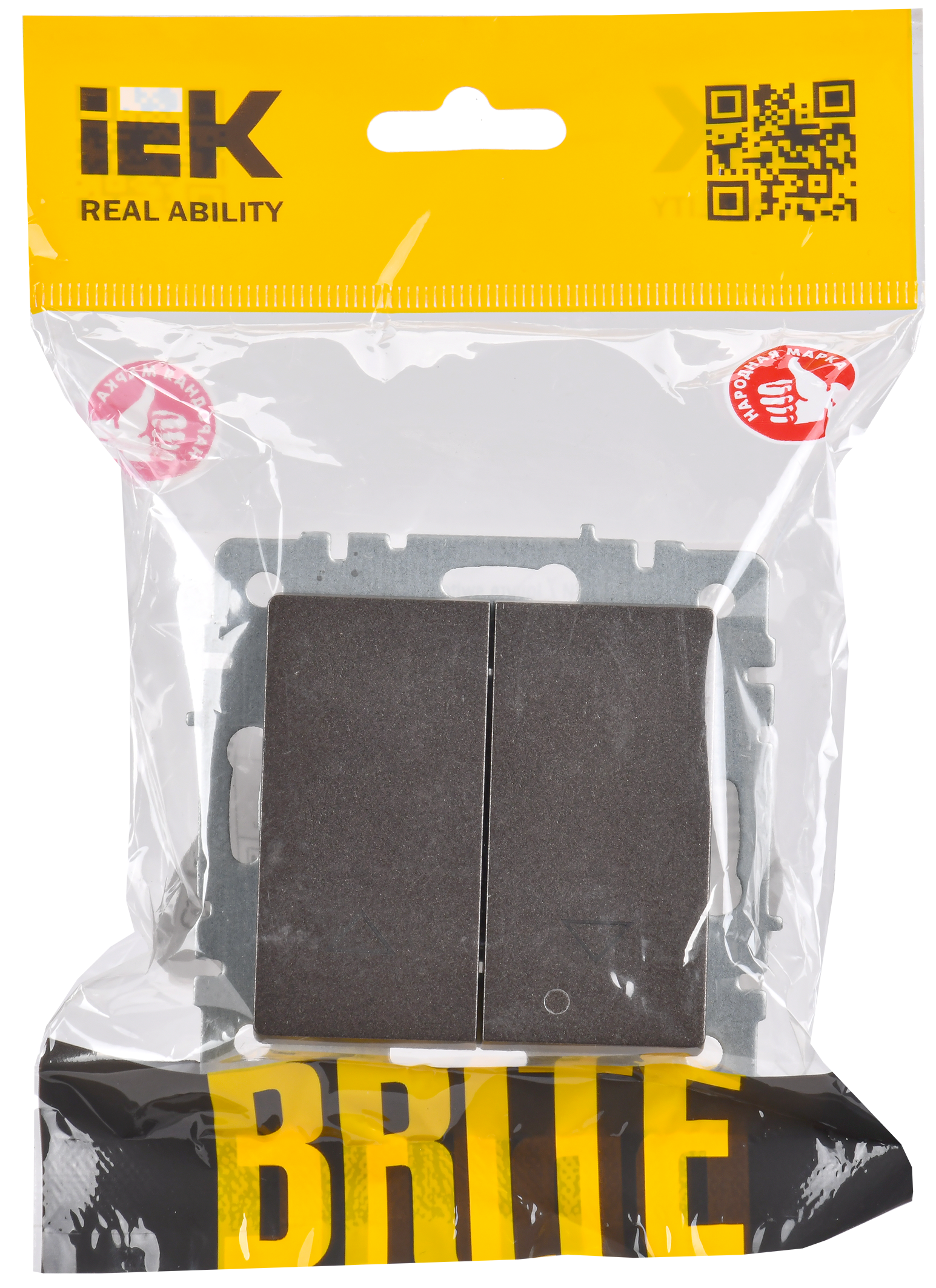 BRITE Выключатель жалюзи 10А ВС10-1-5-БрТБ темная бронза IEK - Фото 2