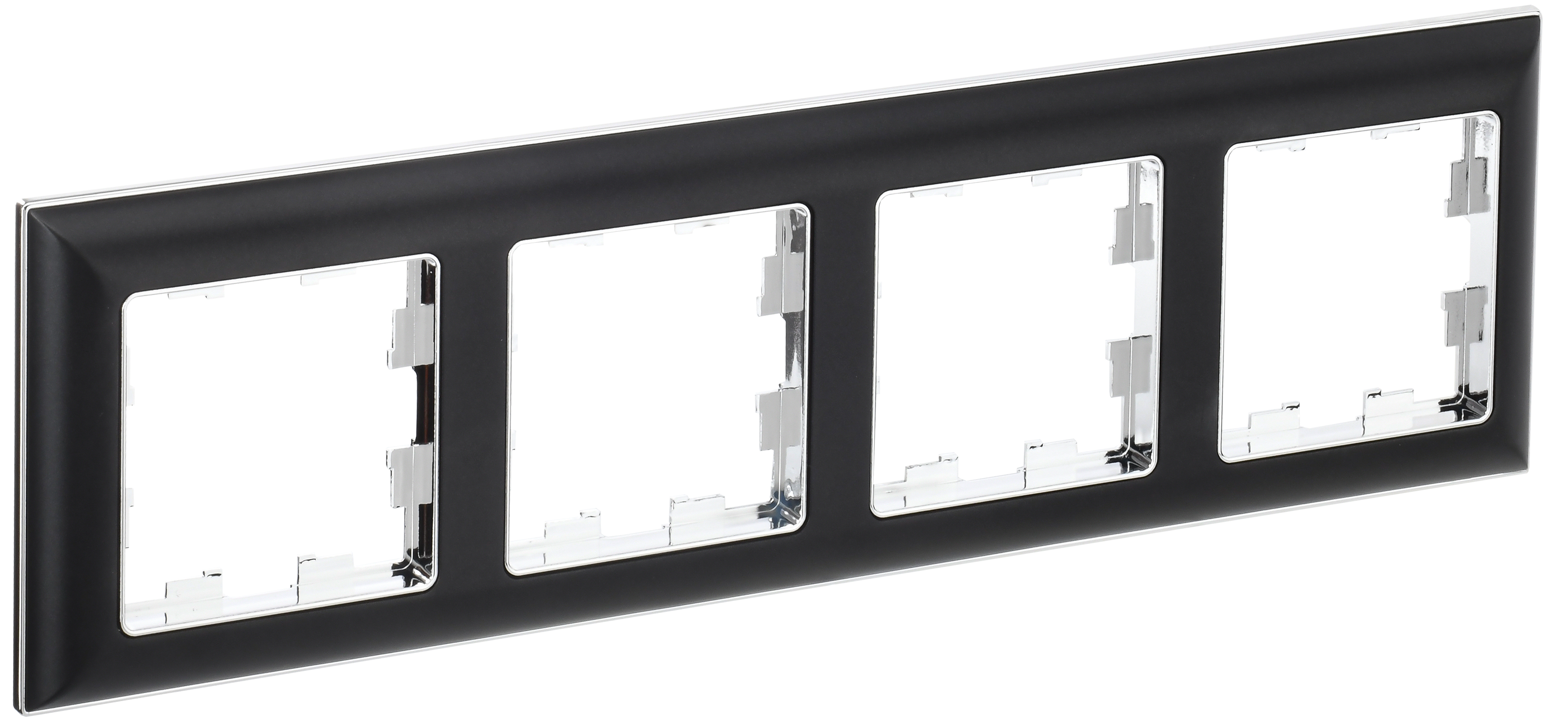BRITE Рамка 4-местная РУ-4-Бр хром/черный IEK