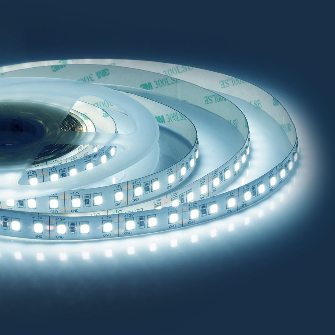 Светодиодная лента 12В, СТ, 14,4Вт/м, smd2835, 120д/м, IP20, 1400Лм/м, ширина подложки 10мм, 5м,  х/б 00-52