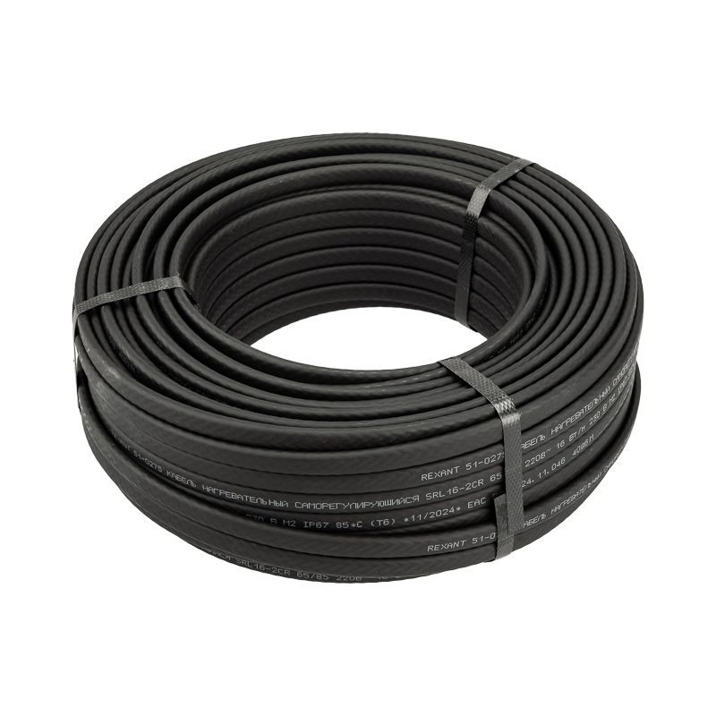 Кабель греющий саморегулирующийся SRL16-2CR экранированный, 16Вт/м, 50м REXANT 51-0201