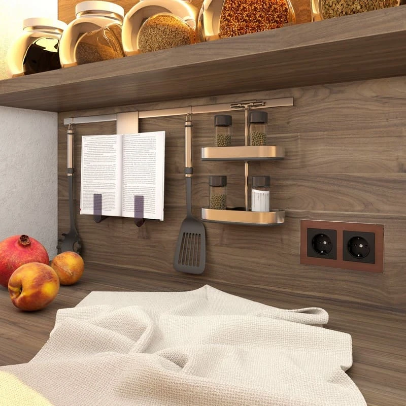 Рамка на 2 поста Aluminium (коричневый алюминий) Werkel - Фото 3