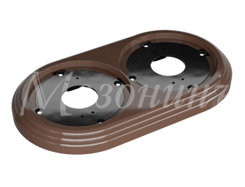 Рамка двухместная пластиковая, 163x92x14 мм, цвет - какао, серия УСАДЬБА, ТМ МЕЗОНИНЪ