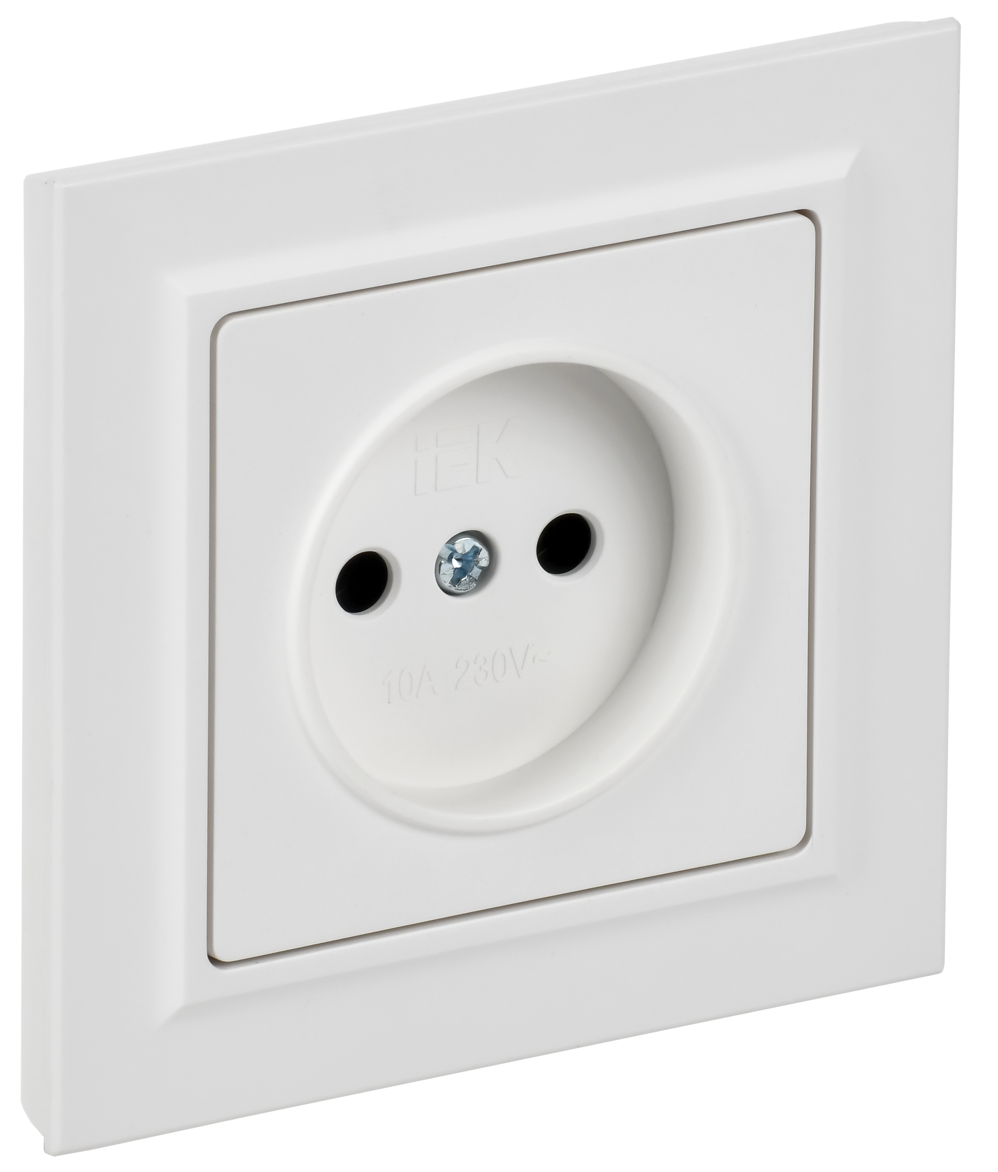 BRITE Розетка 1-местная без заземления без защитных шторок 10А в сборе РСР10-1-0-БрАБ арктический белый IEK BR-R10-10-K91-F