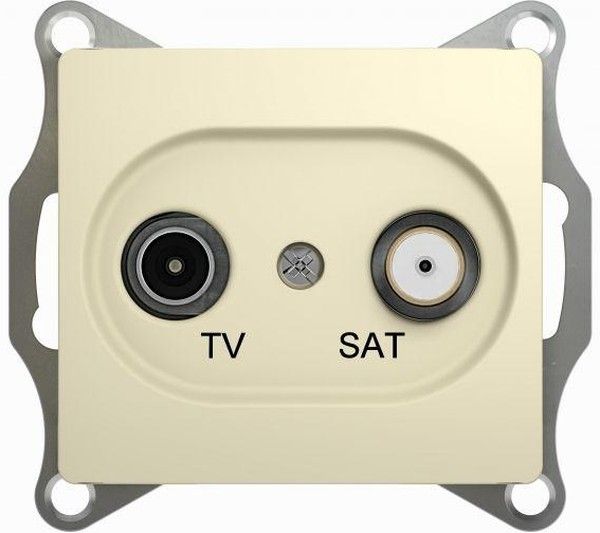 Розетка телевизионная проходная TV/SAT 1-м СП Glossa 4дБ механизм беж. SE GSL000298