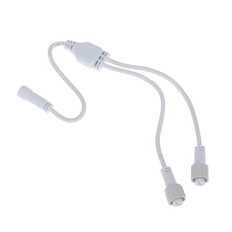 Разветвитель -Y (шнур) для уличных гирлянд Professional (1 вход, 2 выхода) белый ПВХ 315-404