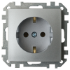 Розетка штепсельная с заземляющим контактом скрытой установки РС16-525 серебро 6016BY