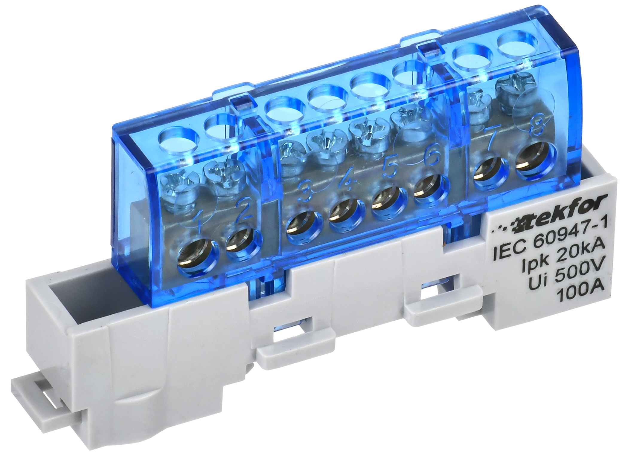 TEKFOR Шина N "ноль" изолированная на универсальном держателе 6х9-8-С IEK TF-NN10-08-KL-K07