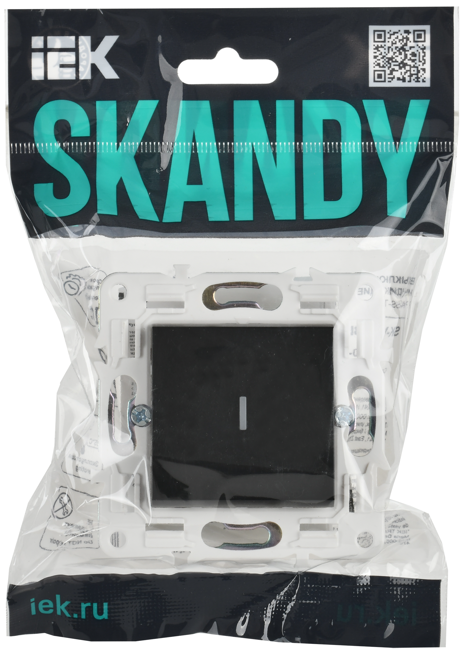 SKANDY Выключатель 1-клавишный с индикацией 10А SK-V07Bl черный IEK - Фото 2