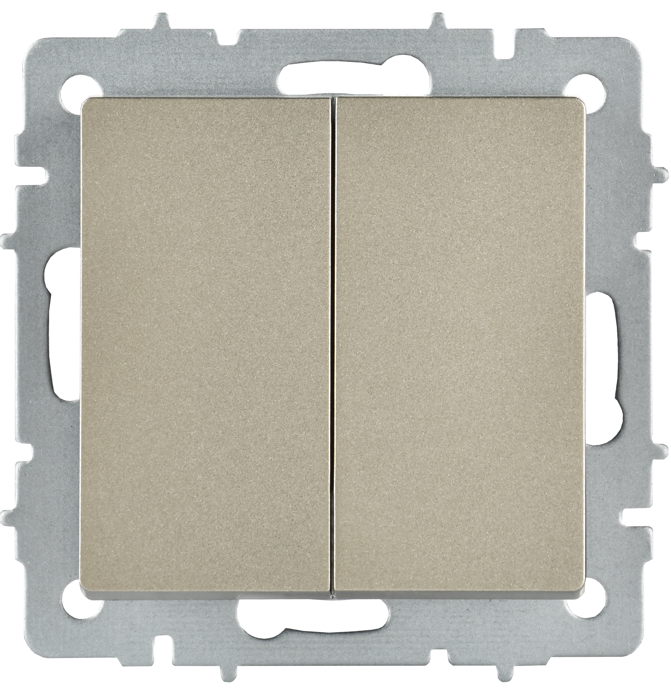 BRITE Выключатель 2-клавишный перекрестный 10А ВС10-2-3-БрШ шампань IEK - Фото 4