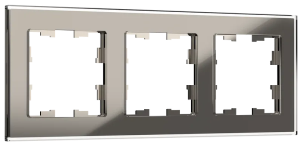 BRITE Рамка 3 -местная РУ-3-2-БрД стекло дымчатый IEK BR-M32-G-K30