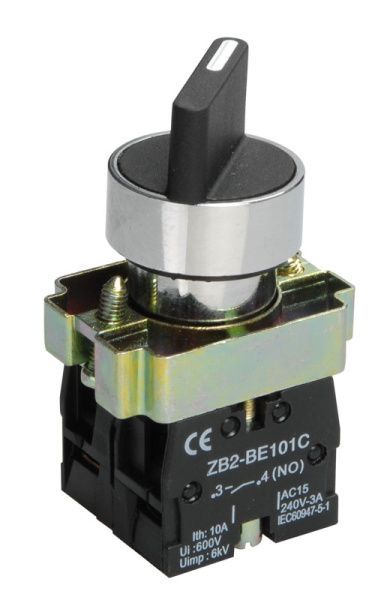 Переключатель LAY5-BD33 на 3 положения "I-0-II" стандартная ручка 2NO IEK BSW60-BD-3-K02