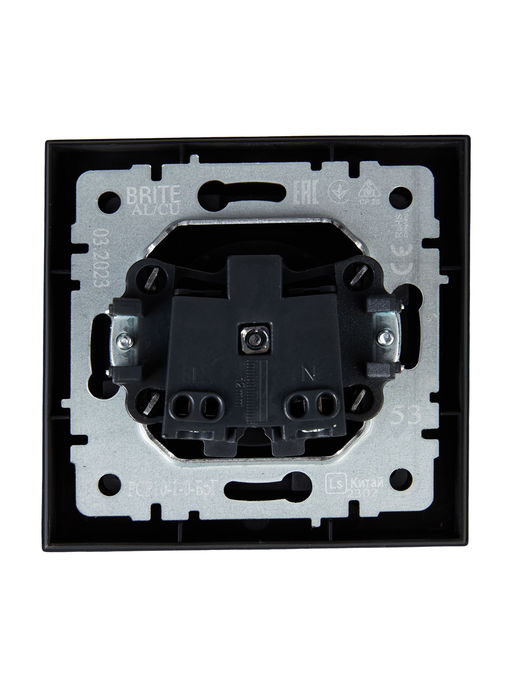 BRITE Розетка 1-местная без заземления без защитных шторок 10А в сб. РСР10-1-0-БрГ графит IEK - Фото 7