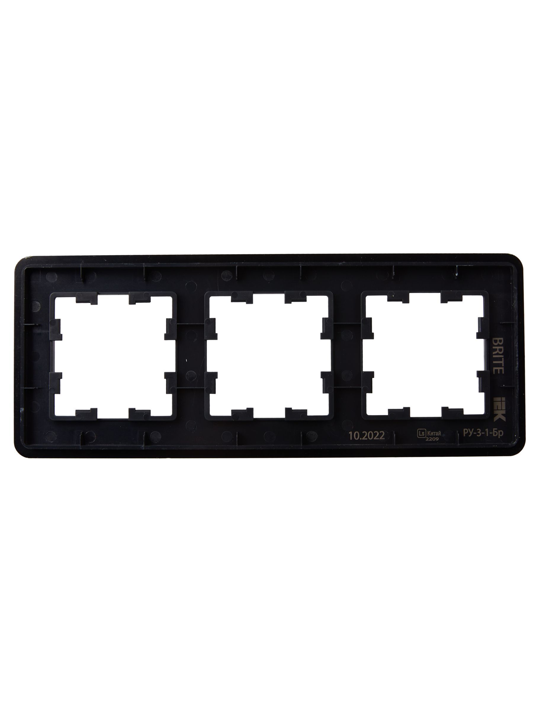 BRITE Рамка 3-местная РУ-3-1-Бр металл черный RE AL IEK - Фото 7