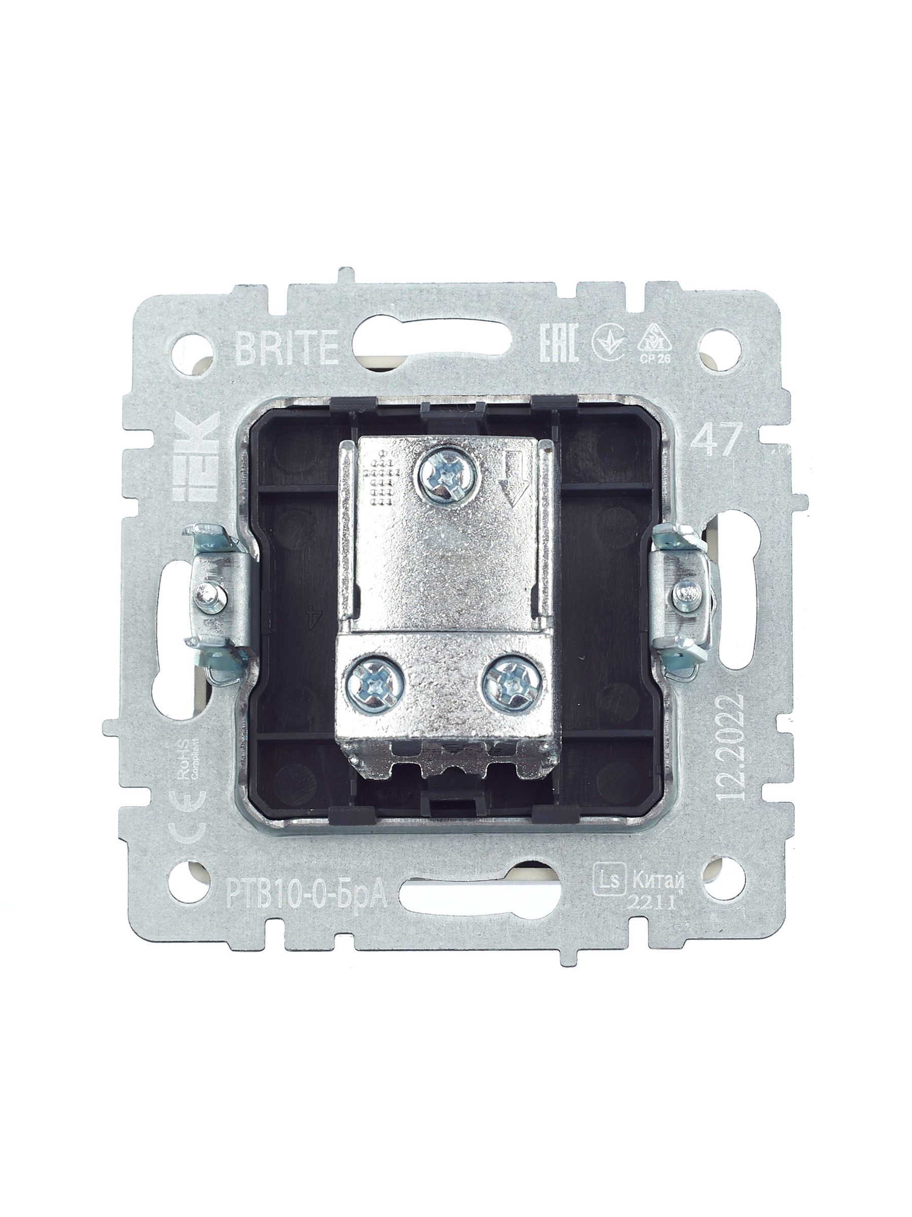 BRITE Розетка TV проходная РТВ10-0-БрА алюминий IEK - Фото 4