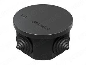 Коробка распаячная для о/п D75х40мм IP44 (60шт) ЧЕРНАЯ 4 гермоввода GE41237-05