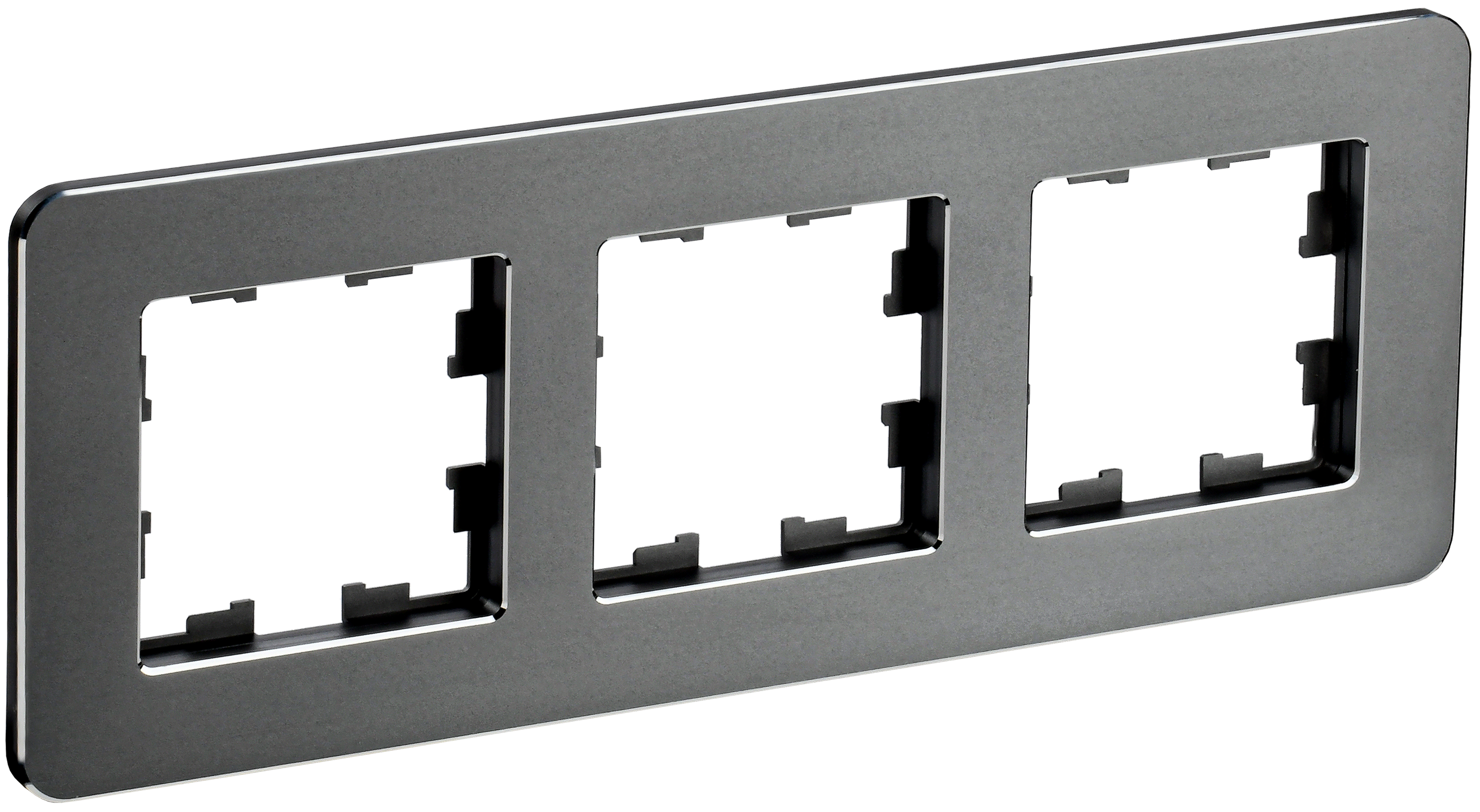 BRITE Рамка 3-местная РУ-3-1-Бр металл титан RE IEK