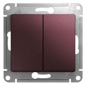 Переключатель проходной 2-кл. СП Glossa 10А IP20 (сх. 6) 10AX механизм баклажан. SE GSL001165 454348