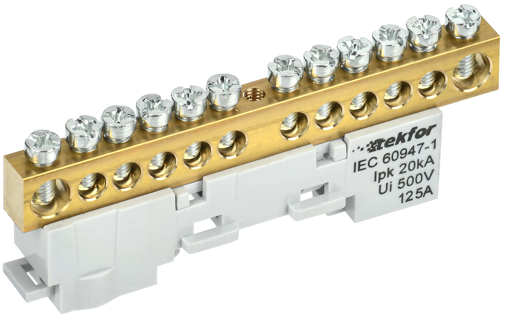 TEKFOR Шина L "фаза" неизолированная на универсальном держателе 8х12-12-Ср IEK TF-NN20-12-DL-K03