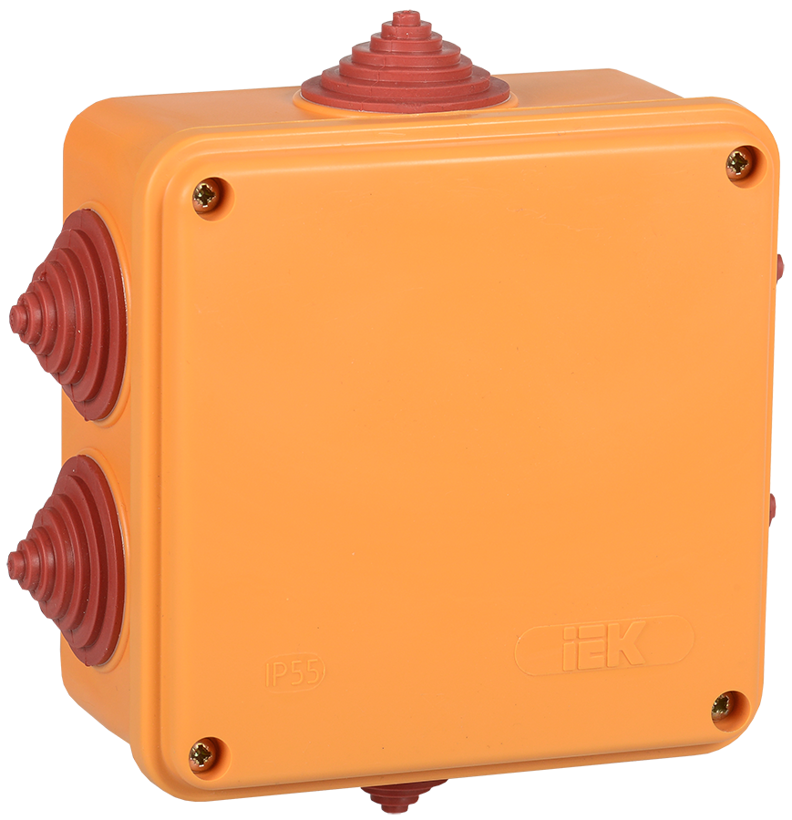 Коробка распаячная огнестойкая ПС безгалогенная (HF) 100х100х50мм 4P 6мм2 IP55 6 вводов IEK UKF30-100-100-050-4-6-09