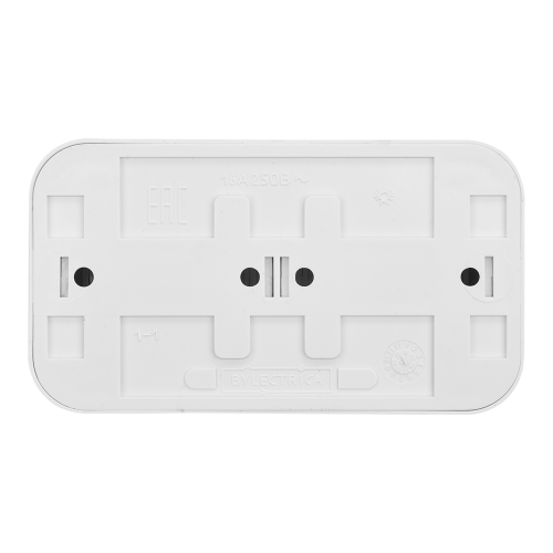 Розетка штепсельная двухместная со шторками открытой установки РА16-273