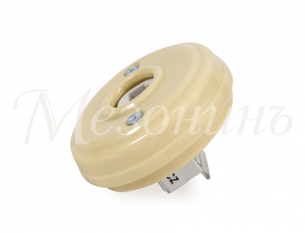 Розетка ретро фарфоровая компьютерная RJ45   (без подъемной рамки, D70x25), цвет - слоновая кость, к