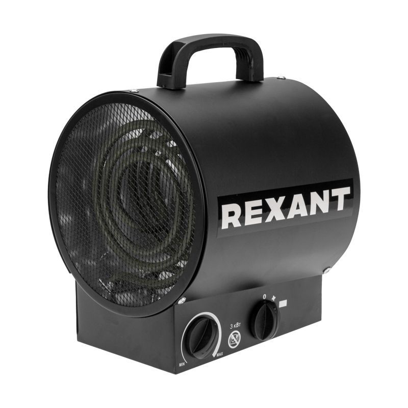 Пушка тепловая электрическая, круглая, прямоугольная подставка, ТЭН, 3кВт REXANT 60-0037