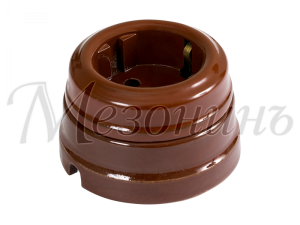 Розетка ретро фарфоровая , двухполюсная, с заземляющим контактом(в комплекте с подъемной рамкой D7 GE70301-04