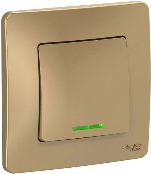 Выключатель 1-кл. СП Blanca 10А IP20 (сх. 1) 250В с подсветкой титан SE BLNVS010114 - Фото 3