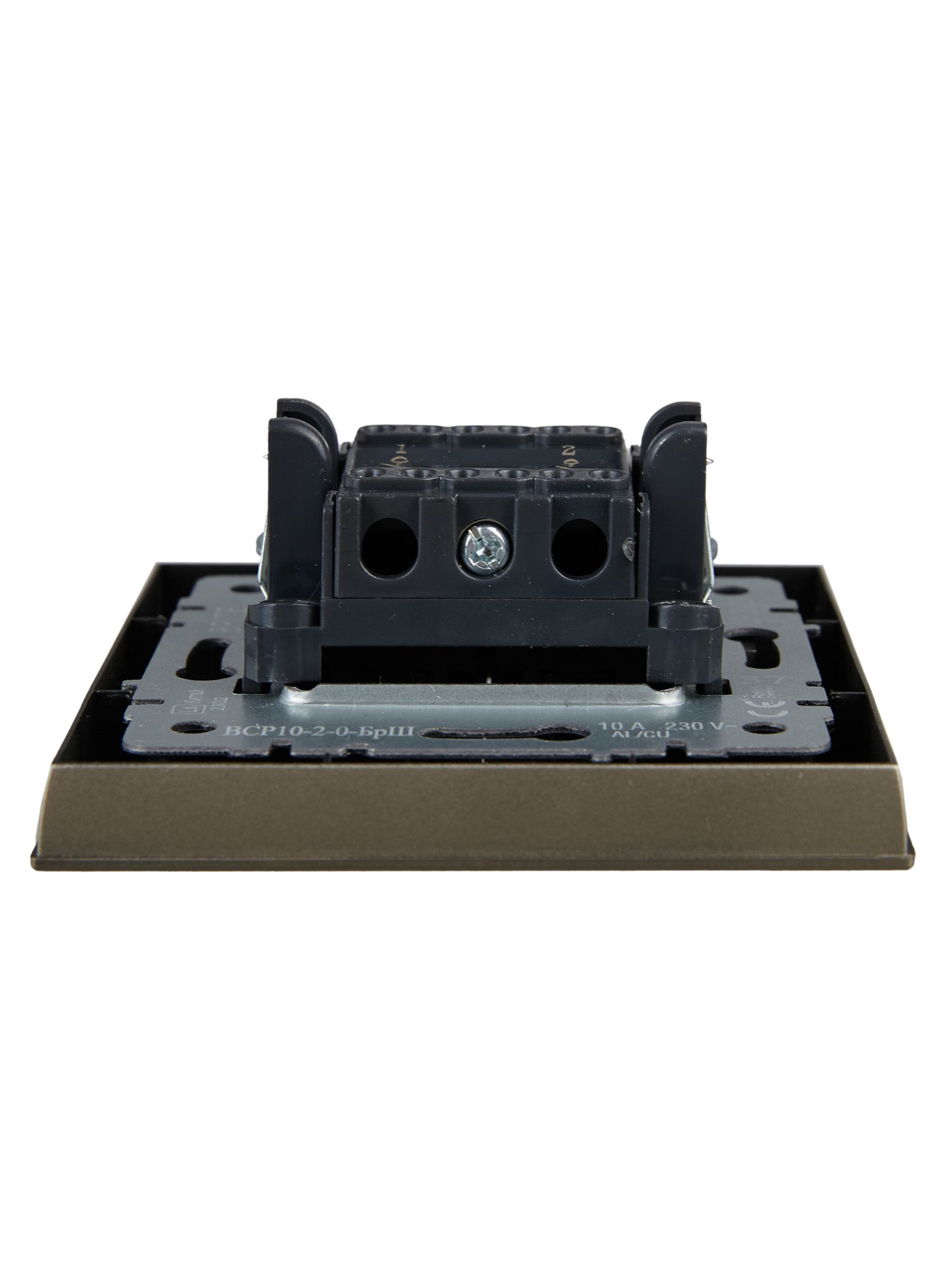 BRITE Выключатель 2-клавишный 10А в сборе ВСР10-2-0-БрШ шампань IEK - Фото 3