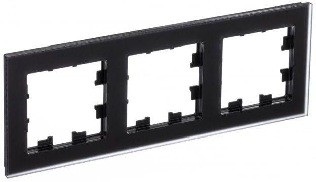 Рамка 3-м AtlasDesign Nature матов. стекло черн. SE ATN331003