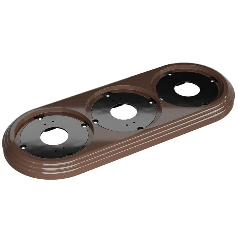 Рамка трехместная пластиковая, 234x92x14 мм, цвет - какао, серия УСАДЬБА, ТМ МЕЗОНИНЪ