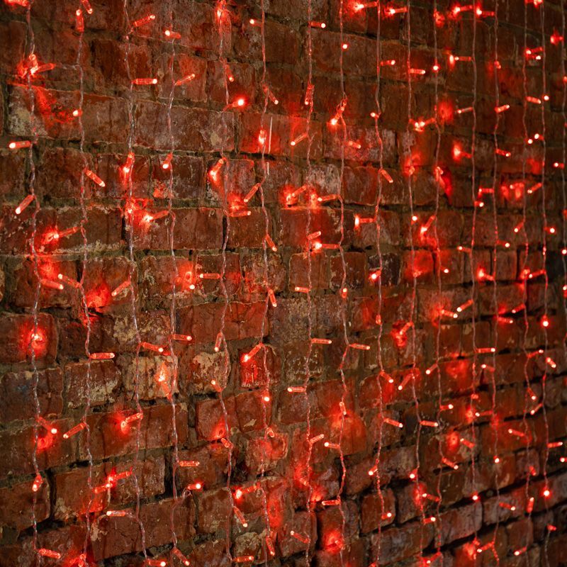 Гирлянда Светодиодный Дождь 2х3м, постоянное свечение, прозрачный провод, 230 В, диоды КРАСНЫЕ 235-152-6