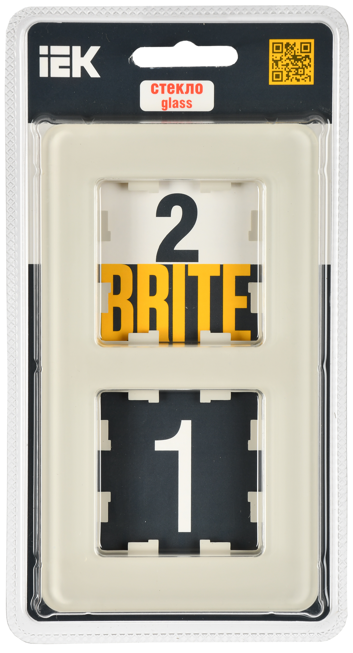 BRITE Рамка 2-местная РУ-2-2-Бр стекло песчаный RE IEK - Фото 2