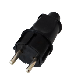 Вилка прямая без заземляющиго контакта IP20, УХЛ4, 250 В, 16А,черная В16-006Ч