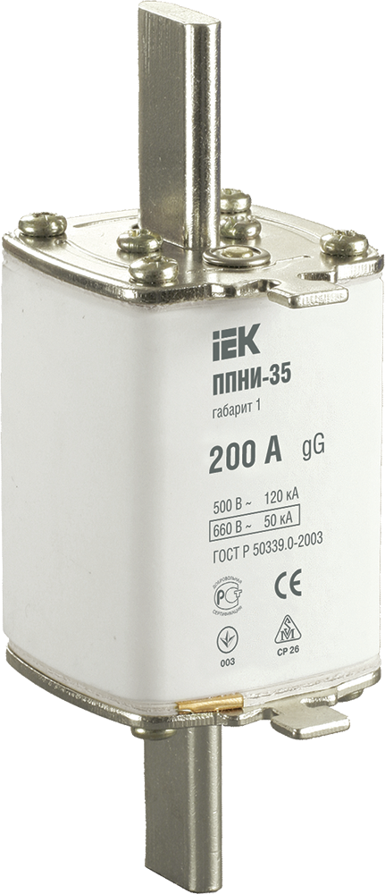 Плавкая вставка предохранителя ППНИ-35 габарит 1 200А IEK DPP30-200
