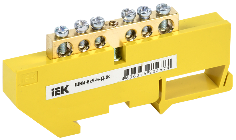 Шина PE "земля" на DIN-изол ШНИ-6х9-6-Д-Ж IEK