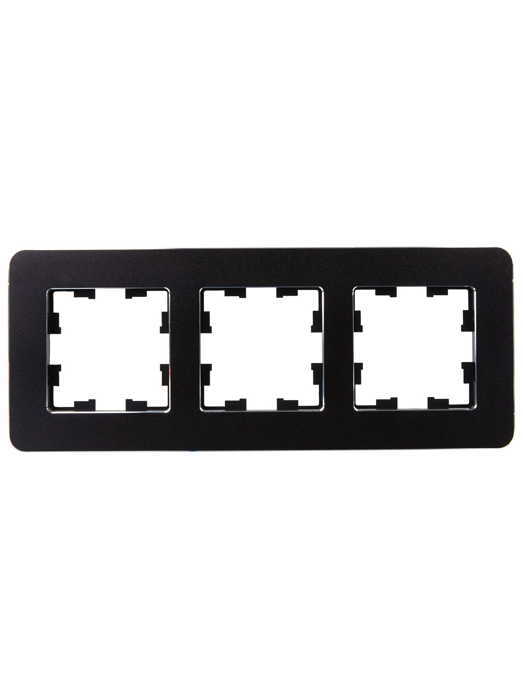 BRITE Рамка 3-местная РУ-3-1-Бр металл черный RE IEK - Фото 5