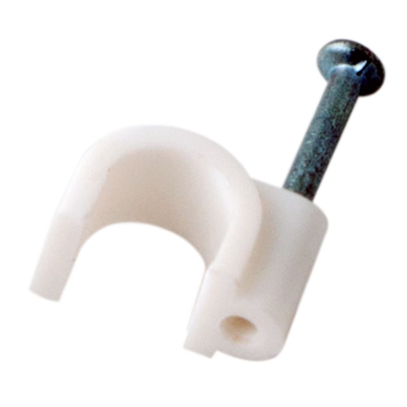 Крепеж кабеля круглый 7мм, белый (50 шт/уп) REXANT 07-4007