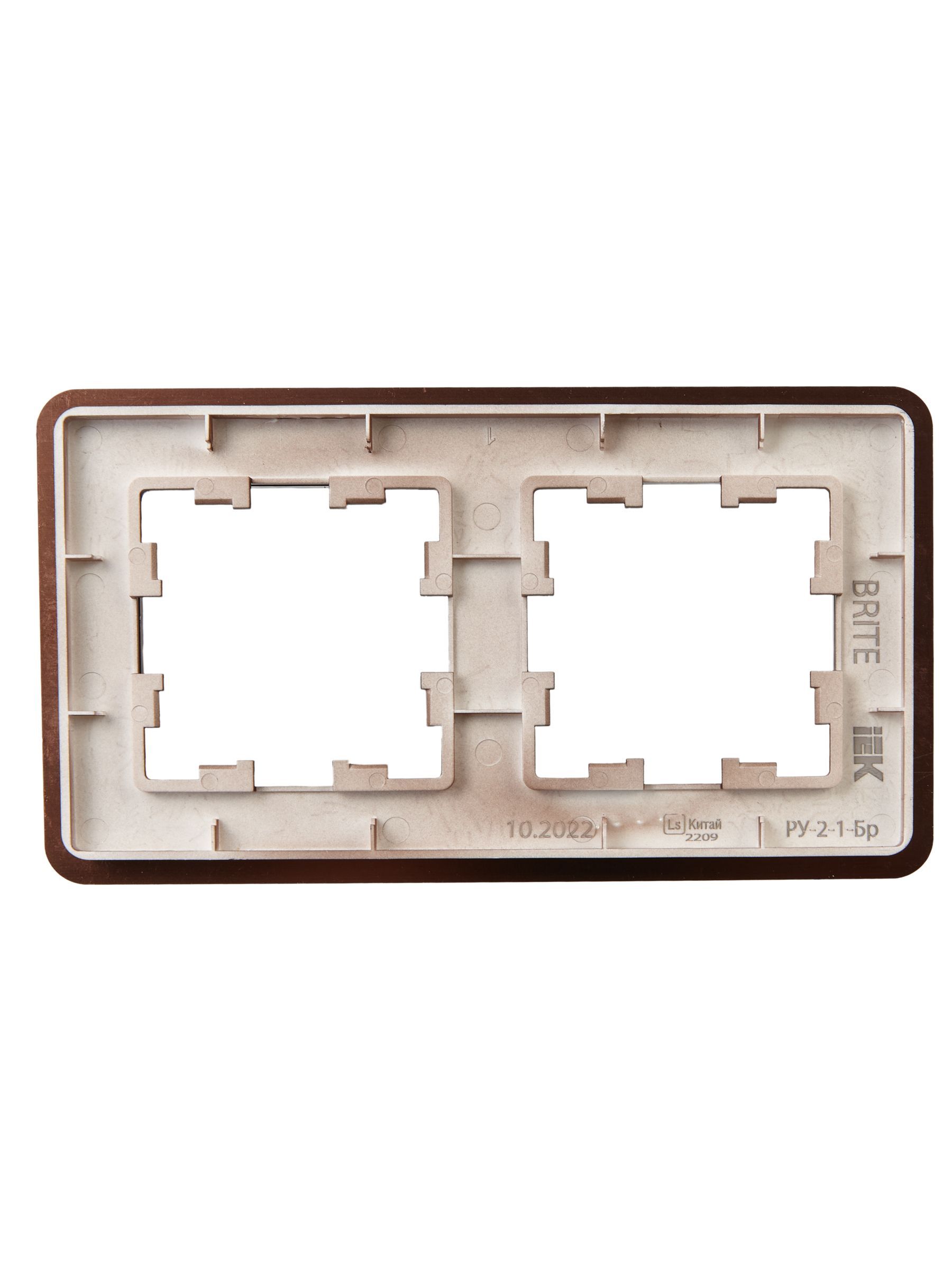 BRITE Рамка 2-местная РУ-2-1-Бр металл коричневый RE AL IEK - Фото 4