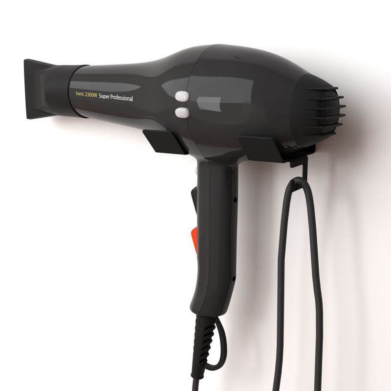 Держатель для хранения фена с креплением для сетевого кабеля, черный REXANT 38-0705