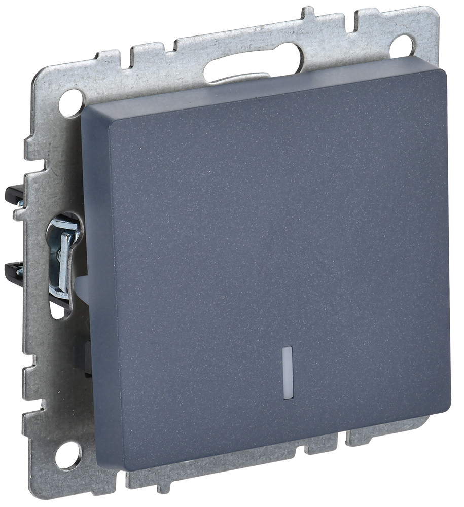 BRITE Выключатель 1-клавишный проходной с индикацией 10А ВС10-1-7-БрМ маренго IEK BR-V12-1-10-K35