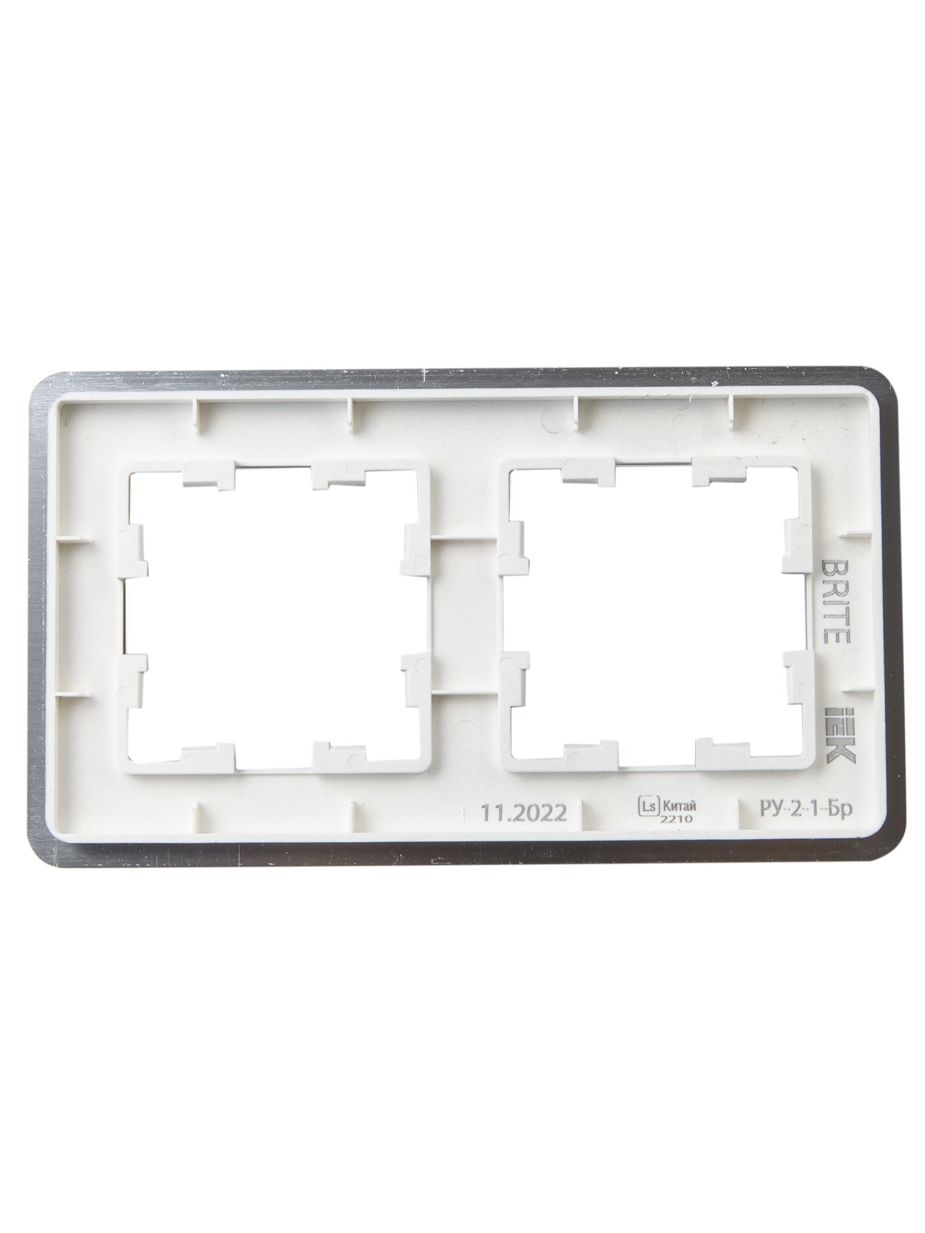 BRITE Рамка 2-местная РУ-2-1-Бр металл алюминий RE AL IEK - Фото 4