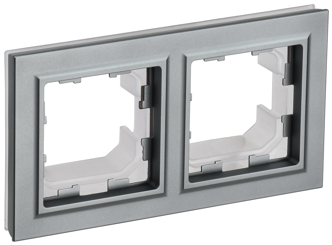 BRITE Рамка 2-местная IP44 РУ-2-БрС-44 сталь IEK