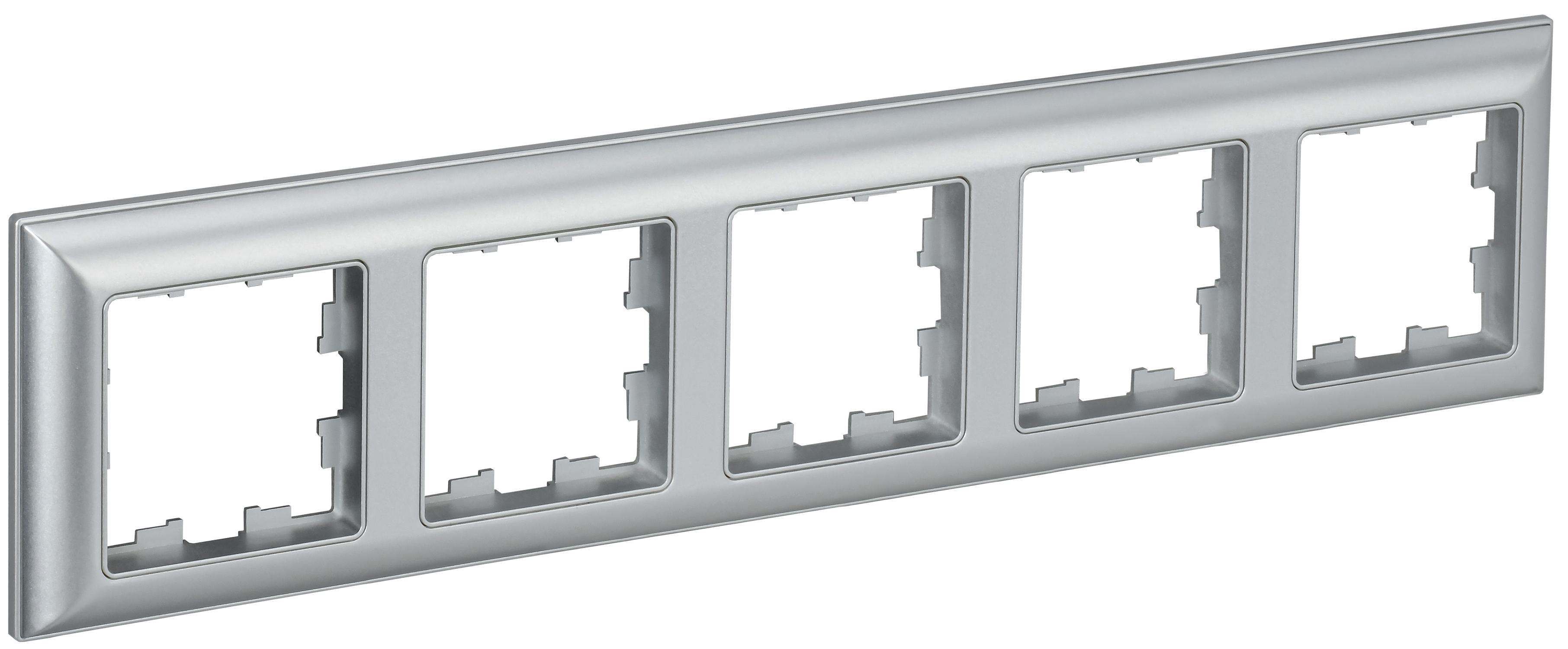 BRITE Рамка 5-местная РУ-5-Бр алюминий/алюминий IEK