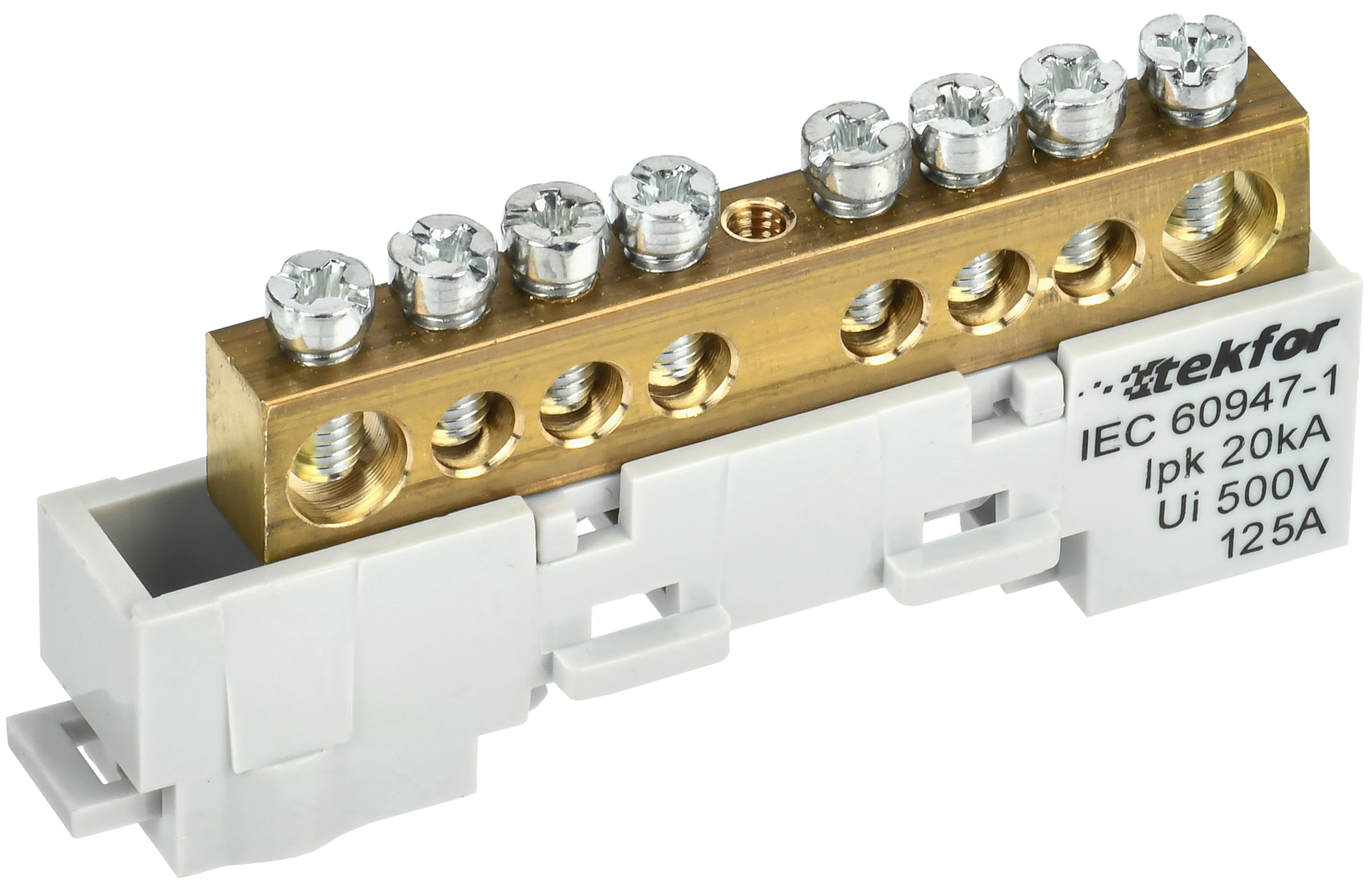 TEKFOR Шина L "фаза" неизолированная на универсальном держателе 8х12-8-Ср IEK TF-NN20-08-DL-K03